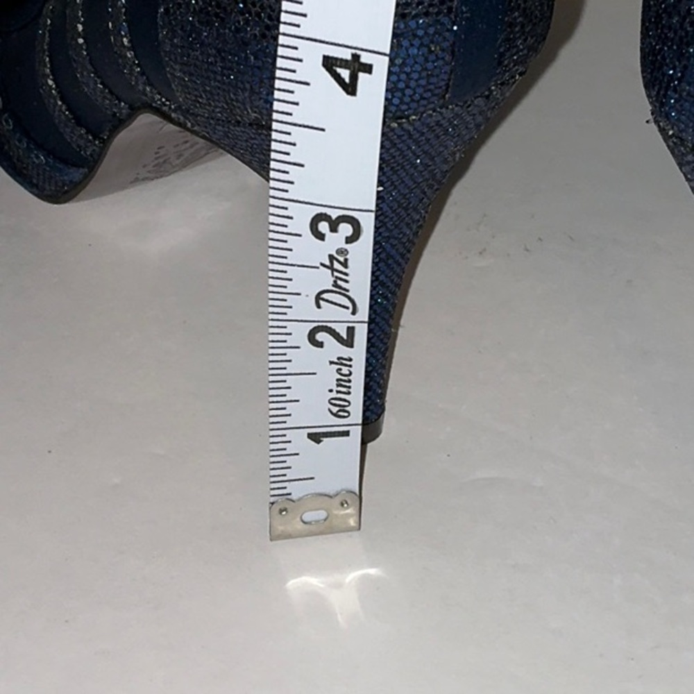 Adrianna Papell, Blue Sparkly Peekaboo toe Heels, Sz 7 - Picture 6 of 9